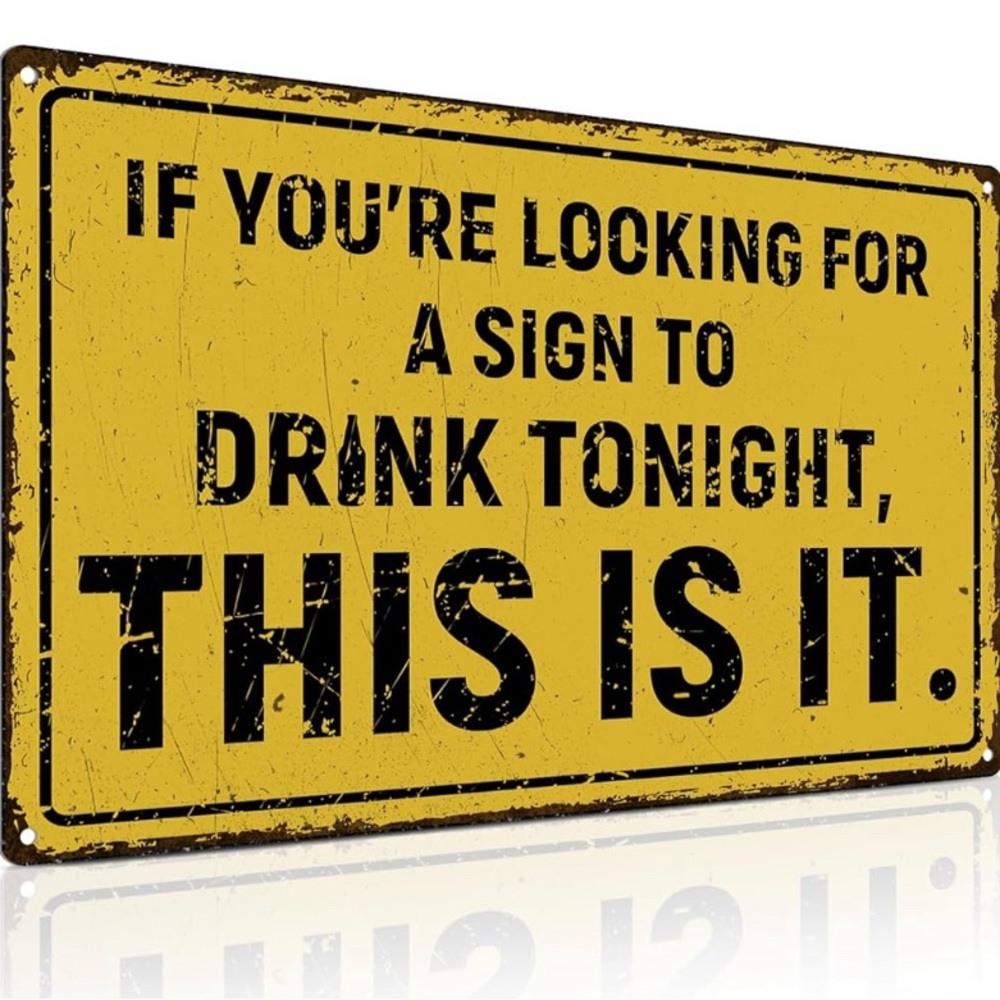 Yellow Vintage Bar Sign for Dining